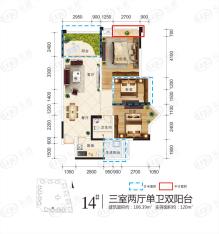 江岸国际14#4号房户型图