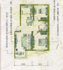 泰盈七里香堤四期房型: 二房;  面积段: 80 －90 平方米;户型图