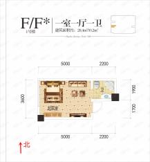 港腾御景江山1室1厅1卫户型图