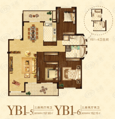 阳光聚宝山庄3室2厅2卫户型图