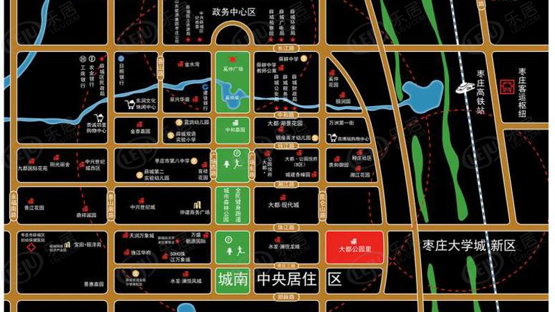 枣庄市薛城大都公园里住宅 户型面积122.5~170.14㎡