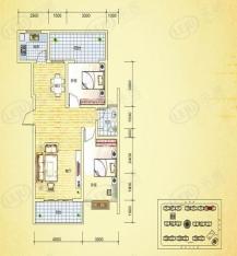 跃宇·富锦花园2室2厅1卫户型图