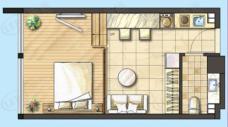 力宝国际公寓图为力宝国际公寓45平米户型户型图