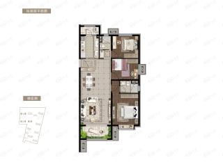 东胜·紫御康城建面约130㎡户型户型图