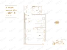 阳光银泰城1室2厅1卫户型图