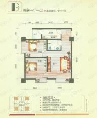 时丰姜溪花都2室1厅1卫户型图