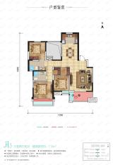 合能公馆3室2厅2卫户型图