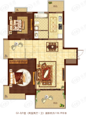 苏建新天地2室2厅1卫户型图