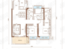 保利公园壹号3室2厅2卫户型图