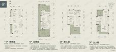 重庆鲁能领秀城F户型 套内面积302㎡ 实际可用面积370㎡ 庭院面积125㎡户型图