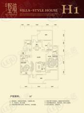 汇淼墅境H1户型 3室2厅2卫1厨户型图