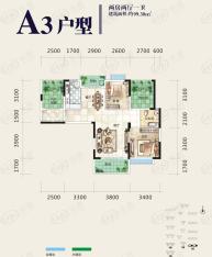 庞源御蓝湾2室2厅1卫户型图