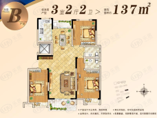 滨江铂蓝郡3室2厅2卫户型图