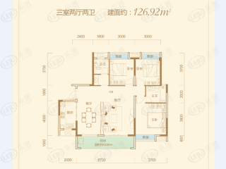 会龙山·源著1#栋三居室户型图