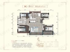江河颐璟城K-5户型143㎡四房两厅两卫户型图