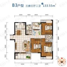 富强天合园3室3厅2卫户型图