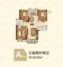 坤达祥龙城3室2厅2卫户型图