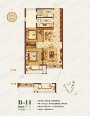 招商九龙仓学院北麓B-1两室两厅一卫户型图
