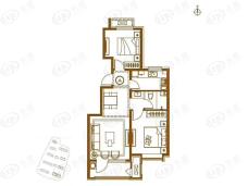 涿州铂悦山2室2厅1卫户型图