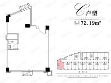 福晟闽江道19931室1厅1卫户型图