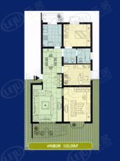 嘉发公寓房型: 三房;  面积段: 98 －137 平方米;
户型图