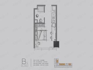 中海龙湾U-LIVE公寓B户型户型图