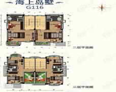 碧桂园滨海城海上岛墅G116 三室两厅三卫166.90平方米户型图