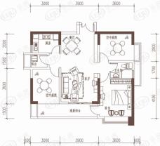 依云水岸1-6栋02单位 B户型户型图