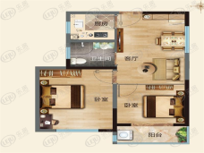 鑫都西湖湾2室1厅1卫户型图