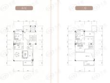 敏捷珑玥府洋房E户型上叠户型图