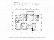 万象华府4栋02户型户型图