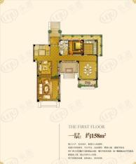 佳兆业壹号公馆别墅B户型 面积约432平米 一层约158平米户型图