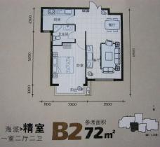浦江盛景湾房型: 一房;  面积段: 68 －72 平方米;户型图