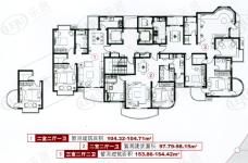 大华愉景华庭房型: 二房;  面积段: 96.11 －112.9 平方米;
户型图