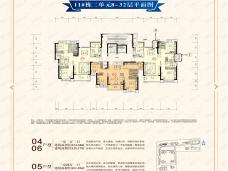 恒大中央广场3室2厅2卫户型图