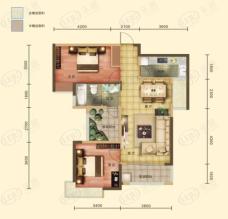新日世纪城二期2室2厅1卫户型图