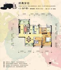 碧园华骊茗城3室2厅2卫户型图