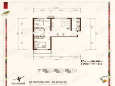 绿洲西城四期2室1厅1卫户型图