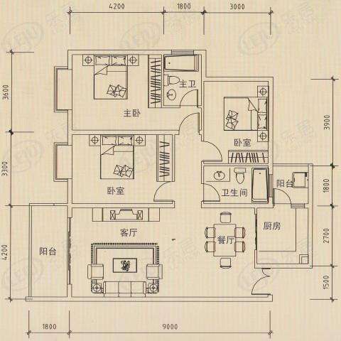 兴义市天人·文化休闲公寓·第七街户型推荐 户型面积114.7~145.57㎡