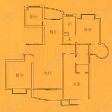 东源名城22号楼2户型 3室2厅2卫户型图