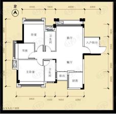 钜隆风度广场3室2厅1卫户型图