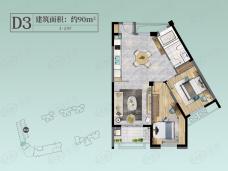 山语听溪2室2厅1卫户型图