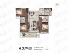 唐河建业公园里3室2厅2卫户型图