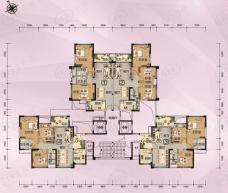 鹤山新华城1栋B梯户型户型图