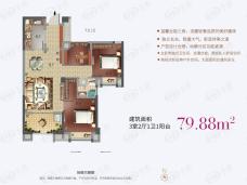 福晟钱隆樽品79.88平户型户型图