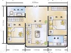 富安居二室一厅一卫 66.28平米户型图