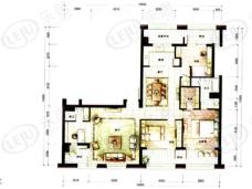 银马公寓房型: 三房;  面积段: 163 －174 平方米;
户型图