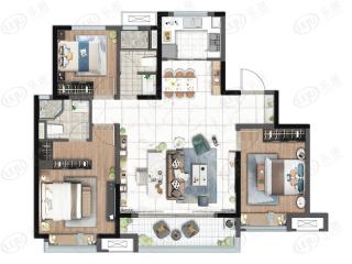 中建·大学里建面127㎡户型户型图