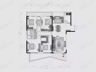 中海星樾府四房两厅两卫176平户型户型图
