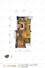 金科城A1户型三层平面图户型图